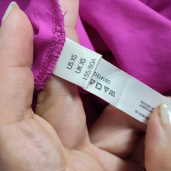Free People Meant To Be Magenta Satin Tie-Front Mini Slip Dress ✨ Size XS - Picture 6 of 13
